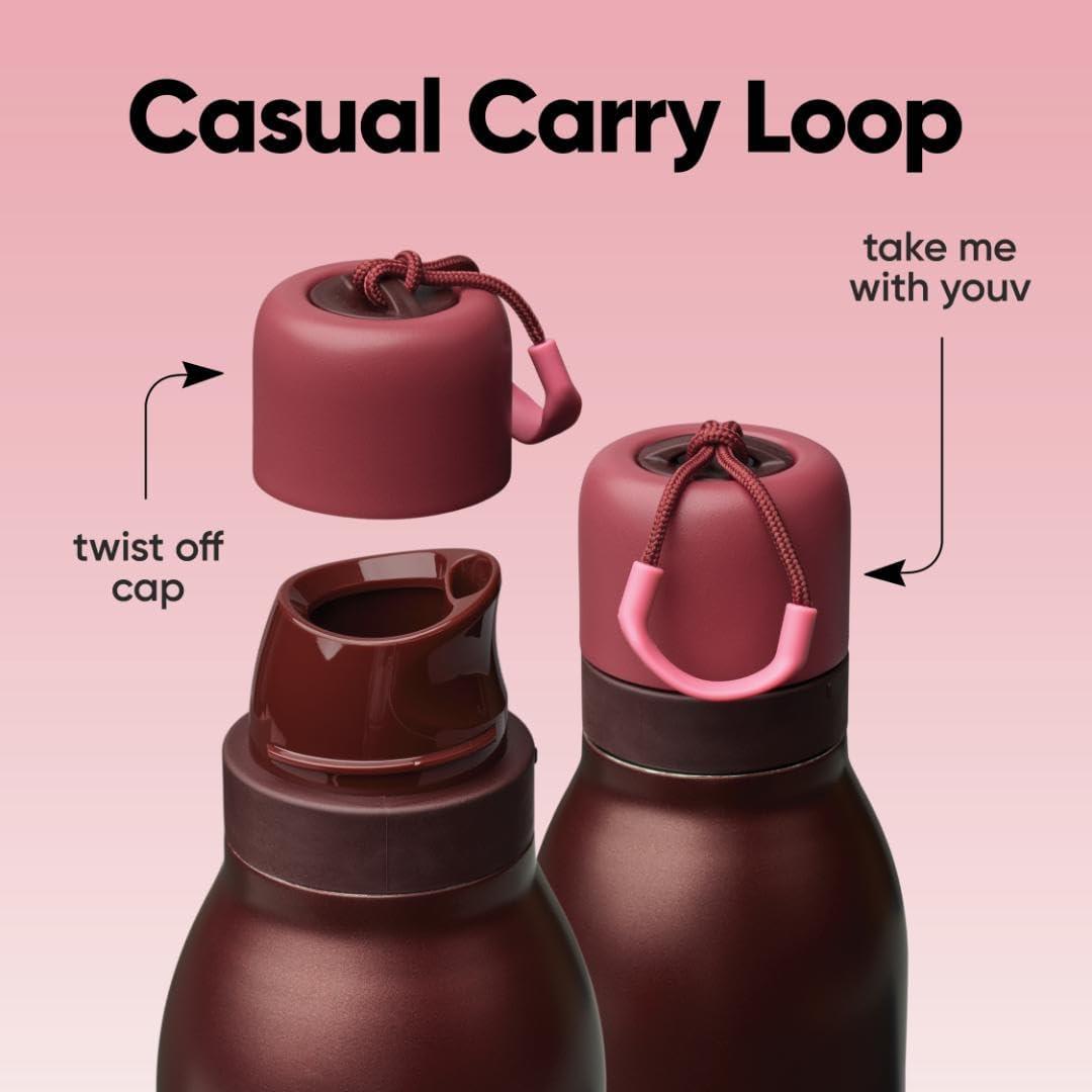 imageOwala FreeSip Twist Insulated Stainless Steel Water Bottle with Straw for Sports and Travel BPAFree 24oz Black CherryBlack Cherry