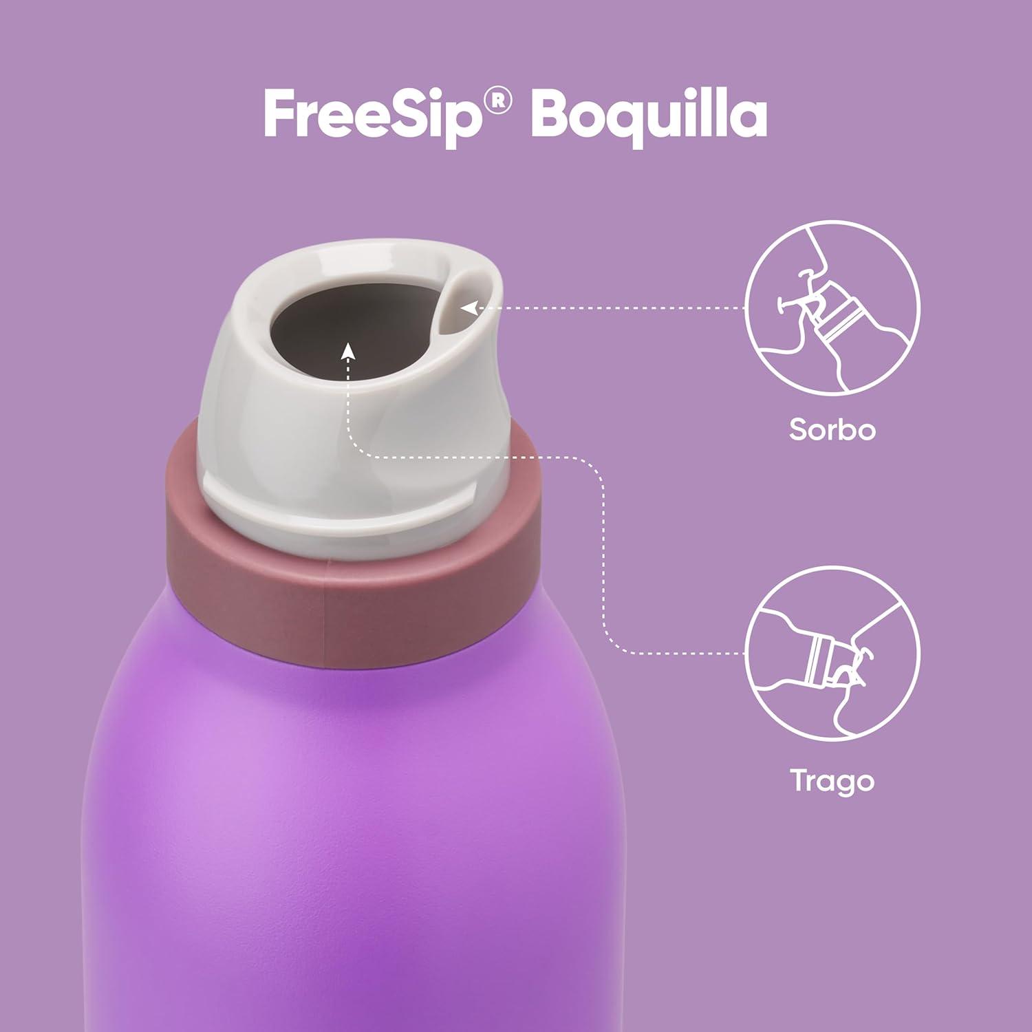 imageOwala FreeSip Twist Insulated Stainless Steel Water Bottle with Straw for Sports and Travel BPAFree 24oz Black CherryCalifornia Grapevine