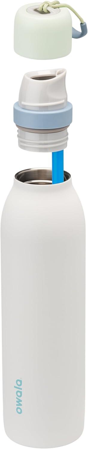 imageOwala FreeSip Twist Insulated Stainless Steel Water Bottle with Straw for Sports and Travel BPAFree 24oz Black CherryIced Breeze