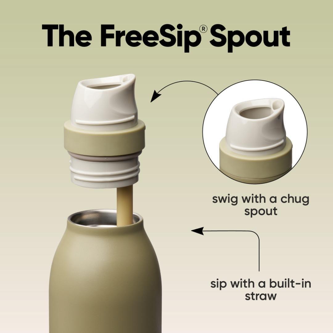 imageOwala FreeSip Twist Insulated Stainless Steel Water Bottle with Straw for Sports and Travel BPAFree 24oz Black CherryOff Road