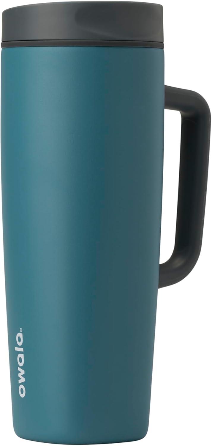 imageOwala SmoothSip Slider Stainless Steel Insulated Travel Mug with handle 100 Leak Proof For Hot and Cold Drinks Travel Friendly with Sliding Lock Lid 12oz BPA Free Leak Proof Black CherryHigh Dive