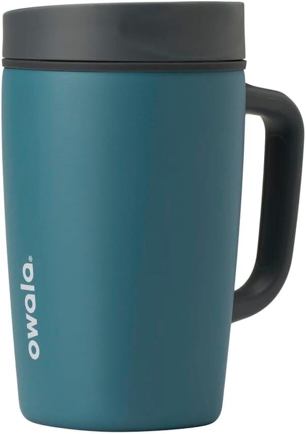 imageOwala SmoothSip Slider Stainless Steel Insulated Travel Mug with handle 100 Leak Proof For Hot and Cold Drinks Travel Friendly with Sliding Lock Lid 12oz BPA Free Leak Proof Black CherryHigh Dive