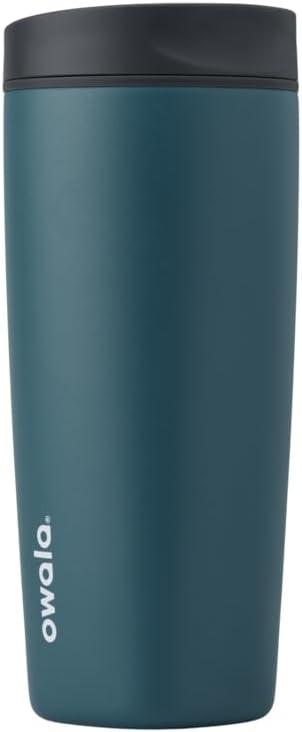imageOwala SmoothSip Slider Stainless Steel Insulated Travel Mug with handle 100 Leak Proof For Hot and Cold Drinks Travel Friendly with Sliding Lock Lid 12oz BPA Free Leak Proof Black CherryHigh Dive