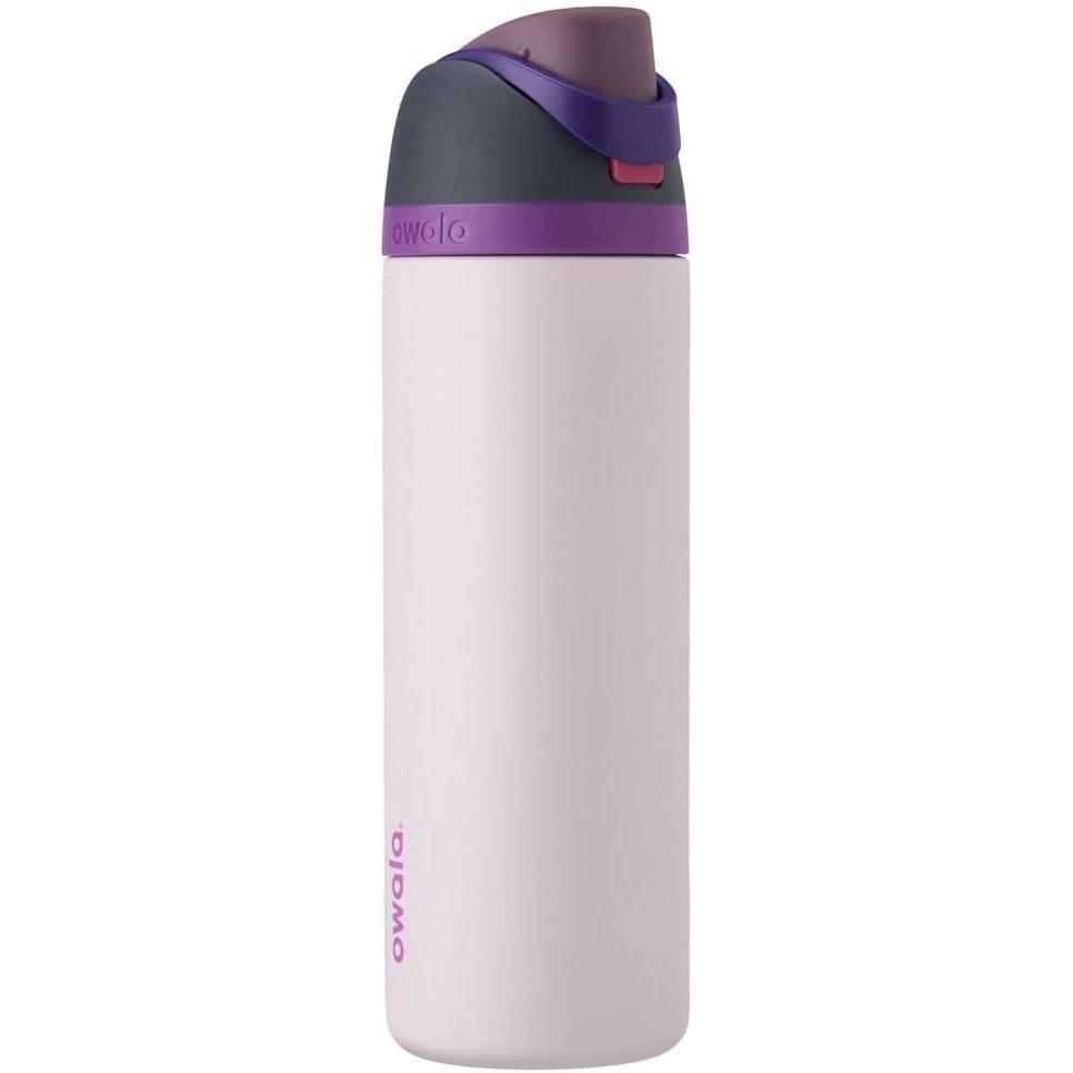 imageOwala FreeSip Insulated Stainless Steel Water Bottle with Straw BPAFree Sports Water Bottle Great for Travel 24 Oz Black CherryDreamy Field