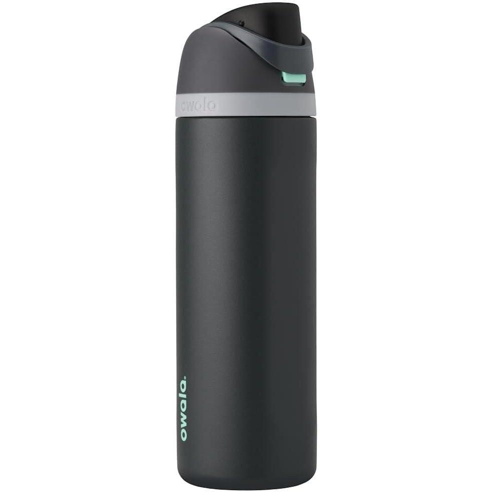 imageOwala FreeSip Insulated Stainless Steel Water Bottle with Straw BPAFree Sports Water Bottle Great for Travel 24 Oz Black CherryFoggy Tide