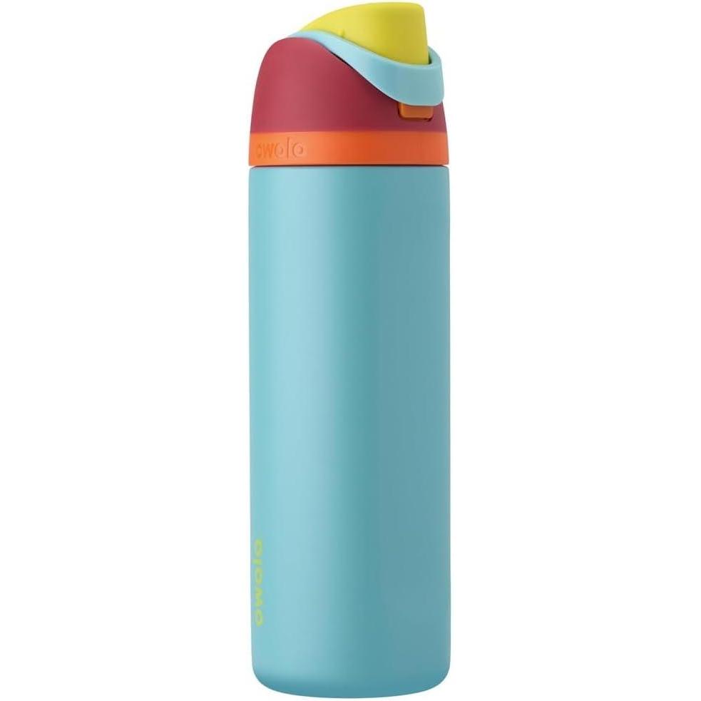 imageOwala FreeSip Insulated Stainless Steel Water Bottle with Straw BPAFree Sports Water Bottle Great for Travel 24 Oz Black CherrySummer Sweetness