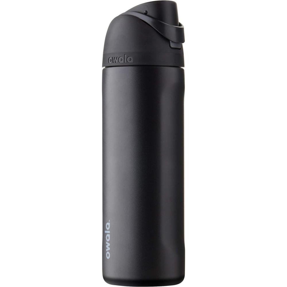 imageOwala FreeSip Insulated Stainless Steel Water Bottle with Straw BPAFree Sports Water Bottle Great for Travel 24 Oz Black CherryVery  Very Dark
