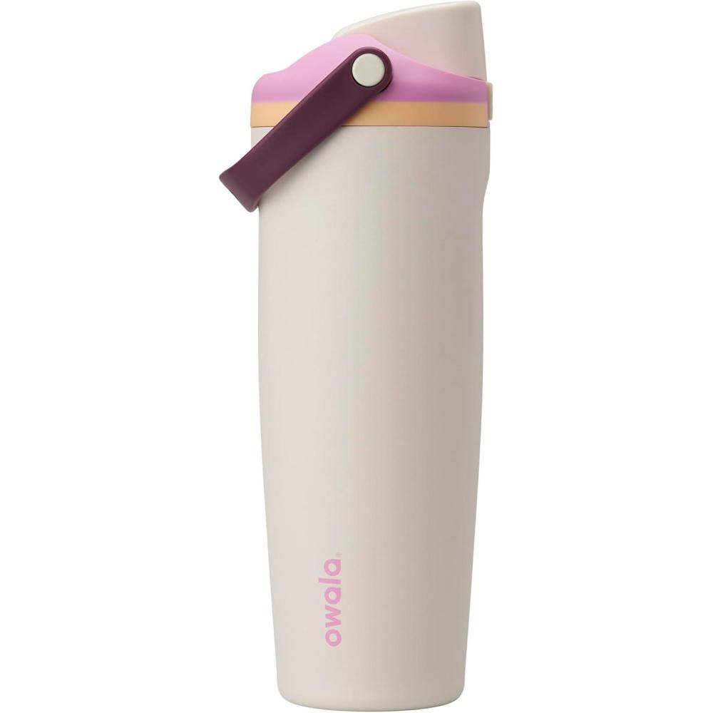imageOwala FreeSip Sway Insulated Stainless Steel Water Bottle with TwoWay Spout BuiltIn Straw and Bucket Handle Made for Travel School and Sports 30oz BPA Free Leak Proof Off RoadDaybreak