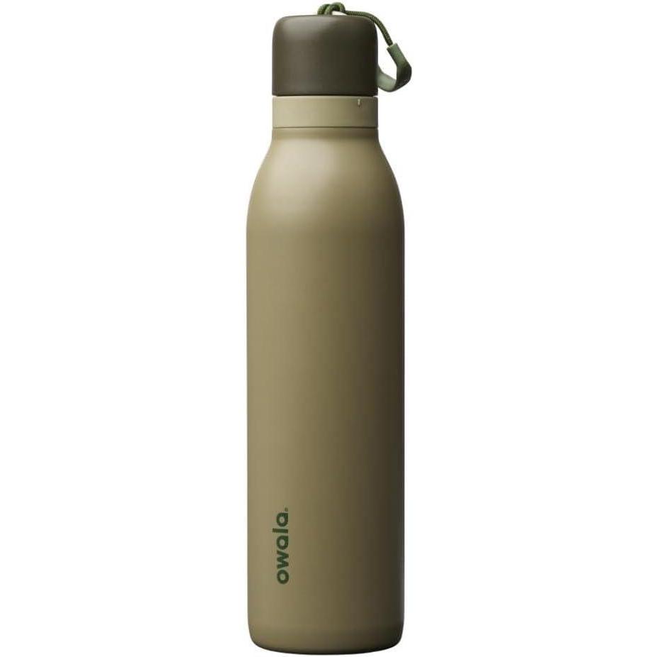 imageOwala FreeSip Twist Insulated Stainless Steel Water Bottle with Straw for Sports and Travel BPAFree 24oz Black CherryOff Road