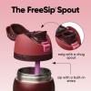 imageOwala FreeSip Insulated Stainless Steel Water Bottle with Straw BPAFree Sports Water Bottle Great for Travel 24 Oz Black CherryBlack Cherry