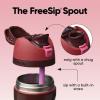 imageOwala FreeSip Insulated Stainless Steel Water Bottle with Straw BPAFree Sports Water Bottle Great for Travel 24 Oz Black CherryBlack Cherry
