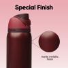 imageOwala FreeSip Insulated Stainless Steel Water Bottle with Straw BPAFree Sports Water Bottle Great for Travel 24 Oz Black CherryBlack Cherry