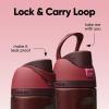 imageOwala FreeSip Insulated Stainless Steel Water Bottle with Straw BPAFree Sports Water Bottle Great for Travel 24 Oz Black CherryBlack Cherry