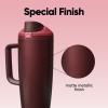 imageOwala FreeSip Tumbler Insulated Stainless Steel Water Bottle with Builtin Straw and Side Handle For Travel Work School and Sports 40oz BPA Free Leak Proof Off RoadBlack Cherry