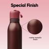 imageOwala FreeSip Twist Insulated Stainless Steel Water Bottle with Straw for Sports and Travel BPAFree 24oz Black CherryBlack Cherry