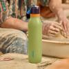 imageOwala FreeSip Twist Insulated Stainless Steel Water Bottle with Straw for Sports and Travel BPAFree 24oz Black CherryCamo Cool