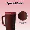 imageOwala SmoothSip Slider Stainless Steel Insulated Travel Mug with handle 100 Leak Proof For Hot and Cold Drinks Travel Friendly with Sliding Lock Lid 12oz BPA Free Leak Proof Black CherryBlack Cherry
