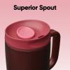 imageOwala SmoothSip Slider Stainless Steel Insulated Travel Mug with handle 100 Leak Proof For Hot and Cold Drinks Travel Friendly with Sliding Lock Lid 12oz BPA Free Leak Proof Black CherryBlack Cherry
