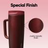 imageOwala SmoothSip Slider Stainless Steel Insulated Travel Mug with handle 100 Leak Proof For Hot and Cold Drinks Travel Friendly with Sliding Lock Lid 12oz BPA Free Leak Proof Black CherryBlack Cherry