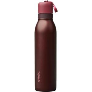 imageOwala FreeSip Twist Insulated Stainless Steel Water Bottle with Straw for Sports and Travel BPAFree 24oz Black CherryBlack Cherry