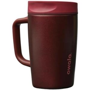 imageOwala SmoothSip Slider Stainless Steel Insulated Travel Mug with handle 100 Leak Proof For Hot and Cold Drinks Travel Friendly with Sliding Lock Lid 12oz BPA Free Leak Proof Black CherryBlack Cherry