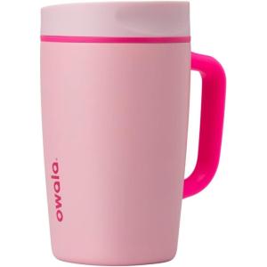 imageOwala SmoothSip Slider Stainless Steel Insulated Travel Mug with handle 100 Leak Proof For Hot and Cold Drinks Travel Friendly with Sliding Lock Lid 12oz BPA Free Leak Proof Black CherryPucker Up