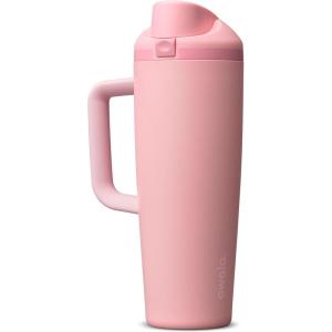 imageOwala FreeSip Tumbler  Stainless Steel  30oz  Tan Lightly ToastedRose Quartz